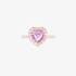 Heart ring with pink sapphire and diamonds