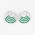 Impressive side hoop emerald earrings