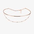 Pink gold choker necklace with a chain with diamonds