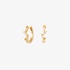 Tiny gold hoops with yellow diamonds