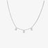 White gold tennis necklace with hanging baguette diamonds