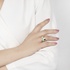 Μοντέρνο δαχτυλίδι από ροζ χρυσό με σμάλτο και διαμάντι κομμένο σε αχλάδι