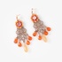 Fashionable earrings made of semi-precious stones and silver clasp