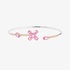 Flower bangle with pink sapphires
