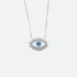 Diamond necklace evil eye with baquettes and turquoise