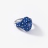 Blue sapphire pave ring with diamonds