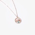 Pink gold round evil eye pendant with diamonds and turquoise