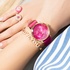 Pink gold ''I Love You '' bangle bracelet with diamonds