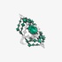 Stunning white gold ring with emeralds and diamonds