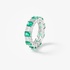 Emerald band ring with diamonds