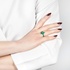 White gold green emerald ring