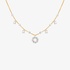 Dangling invisible diamond necklace with pink gold chain