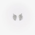 White gold leaf shaped studs with diamonds