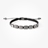 Mens silver bracelet with black diamonds