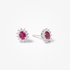 White gold ruby rosette studs