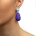 Μεγάλα κρεμαστά σκουλαρίκια με χρωματιστό σμάλτο Ασήμι, ορείχαλκο, σμάλτο