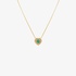 Gold heart shape pendant with emerald