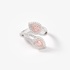 White gold croisé ring with pink and white diamonds