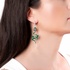 One of a kind snake earrings with emeralds and diamonds