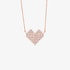 Pave pink gold heart pendant with diamonds