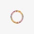 Rainbow round sapphire band ring