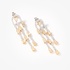 White gold chandelier earrings with yellow diamonds