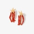 Silver gold plated coral earrings with starfish