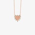 Pink gold heart pendant with diamonds and emerald spikes