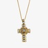 Gold cross with baguette diamonds