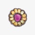 Lovely gold flower ring with Sapphires