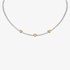 Tennis necklace with yellow diamond hearts