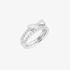 white gold double ring with diamonds