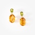Gold earrings with citrine and peridot