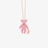 Pink gold mama bear pendant with pink enamel