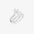 Λευκόχρυσο διπλό δαχτυλίδι "στέμμα" με διαμάντια