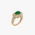 Ιce diamond ring with cabochon emerald