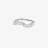 White gold wavy band ring with baguette diamonds