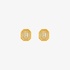 Yellow Gold Octagonal Stud Earrings with Yellow & White Diamonds