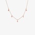 Pink gold thin necklace with diamond drops