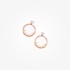 14K Rose Gold Open Circle Diamond Drop Earrings