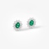 Classic oval rosette earrings with emeralds and diamonds