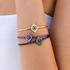 Silver evil eye bangle bracelet in violet