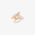 Thin pink gold ring with diamonds