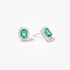 White gold rectangular emerald rosette studs