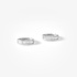 Small white gold hoops with baguette diamonds