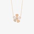 Yellow gold flower pendant with diamonds and mother of pearl