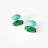 Silver gold plated earrings with turquoise and malachite