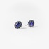 Small white gold studs with sapphires and tanzanite