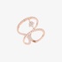 Modern pink gold ring with diamonds