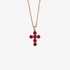 Pink gold ruby cross